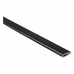 Neoprene rubber edging designed to protect and seal raw edges on panels, enclosures, and machinery. Fits material 1/16 in thick with a rounded profile and 3/8 in leg length. Suitable for industrial equipment, electrical cabinets, and sheet metal fabrication to prevent cuts, abrasion, and moisture ingress.