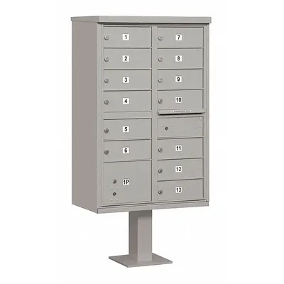 SALSBURY INDUSTRIES Cluster Box Unit: CBU, 14 Doors, Horizontal, 62 in H x 30 1/2 in W x 18 in D - Multi-Unit Mailboxes