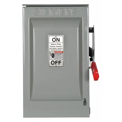 Siemens Safety Switch: Non-Fusible, 60 A, Three Phase, 600V AC, Galvanized Steel - Non-Fusible Safety Switches