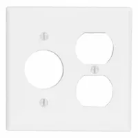 LEVITON Wall Plate: Combo, 2 Gang, White, Std Size (MPN 88046)