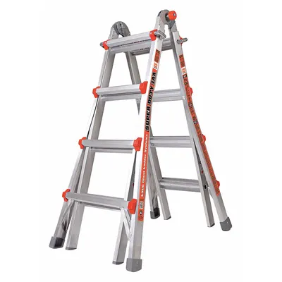 LITTLE GIANT Combination Ladder: 6 Configurations, Aluminum, 375 lb Load Capacity - All Configuration Multifunction Ladders