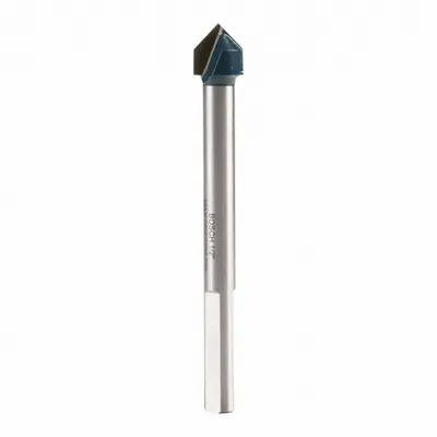 BOSCH Glass and Tile Drill Bit: 1/2 in Drill Bit Size, 2 1/2 in Max Drilling Dp - Arrow-Tip Drill Bits for Glass & Tile