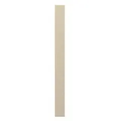 This pilaster is a structural component for bathroom partitions, featuring a polymer inner core with a pebble-textured cream finish. It measures 82 inches in height, 7 inches in width, and 1 inch in thickness. Suitable for use in commercial restrooms and public facilities where moisture resistance and durability are required.
