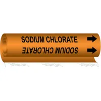 Pipe Marker: Sodium Hypochlorite, Orange, Black, Fits 1 1/2 to 2 3/8 in Pipe O.D., 1 Pipe Markers (MPN 5848-I)