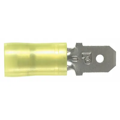 PANDUIT Wire Disconnect: Male Tab, Yellow, Nylon, Partial Coverage - Partially Insulated Quick Disconnects