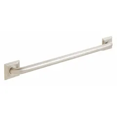 Straight grab bar made of brushed stainless steel with a 1 1/4 in diameter and 36 in length. Designed for right-hand mounting orientation. Provides hand support in bathrooms, showers, or tub areas.