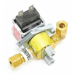 OEM replacement fill valve for LIEBERT MiniMate 2 humidifiers. Designed for steam media applications, it controls water flow to maintain proper fill levels. Measures 2-1/2 inches wide by 3 inches high. Compatible with model 40LY23.