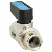 APPROVED VENDOR Manual Two-Way Ball Valve: 1/8 in, Nickel-Plated Brass, Straight, FNPT x FNPT, Wedge (MPN G-MVFP-18F)