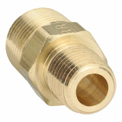PARKER Metal Pipe Straight: Hex Nipple, 3/8 in x 1/4 in - Threaded High-Pressure Pipe Fittings