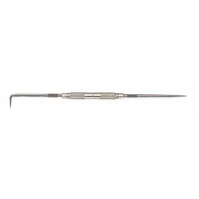 STARRETT Scriber: Straight, Round, Steel, Knurled, Nonmagnetic, Removable Tip - Double-End Scribers