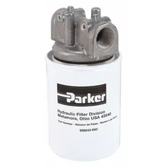 This single head return line hydraulic filter is designed for use in hydraulic systems to remove contaminants from fluid. It has a maximum flow rating of 20 gpm and a maximum pressure rating of 150 psi, with a paper filter element. Suitable for industrial machinery and mobile equipment hydraulic circuits.