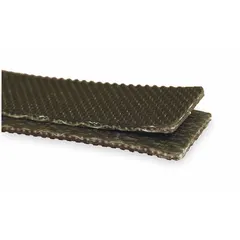 This APACHE conveyor belting is a 100 ft length of black PVC material with 2 plies and a 5/32 in thickness. Its high-grip surface provides traction for inclined or horizontal transport of packaged or loose materials in material handling applications.