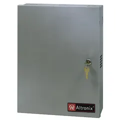 Steel enclosure designed to house two 12Ah batteries for power supply backup systems. Provides secure housing for battery backup in applications requiring continuous operation of critical equipment.