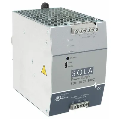 SOLAHD DC Power Supply: DIN Rail, 480 W Output Power - Rated, 20 A Current - Output - DIN Rail Mount DC Power Supplies