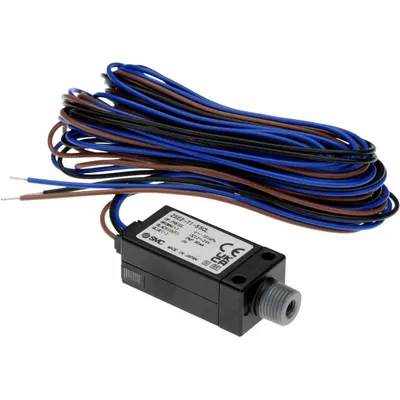 SMC Pressure Switch: 1/8 in Port Size, 12 to 24V DC, -101 kPa to 0 kPa, 0°C to 60°C - Compact Vacuum Pressure Switches