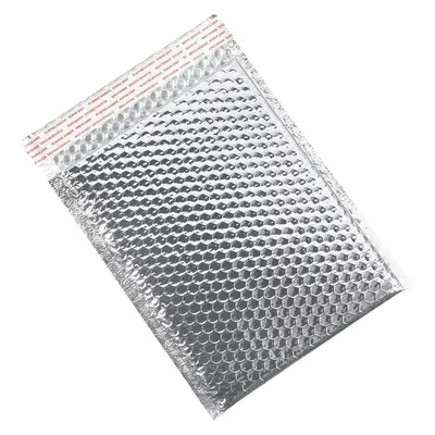 PARTNERS BRAND Bubble Mailers,9x11.5",Silver,PK100: 9 in Usable Wd, 11 1/2 in Usable Lg - Glamour Bubble Mailers