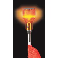 This solid amber lens is a replacement component for warning whip lights used on fleet vehicles, construction equipment, and industrial trucks. It measures 3/4 in in height and 1 1/2 in in width. The lens-only design allows for easy replacement of damaged or faded lenses to maintain visibility