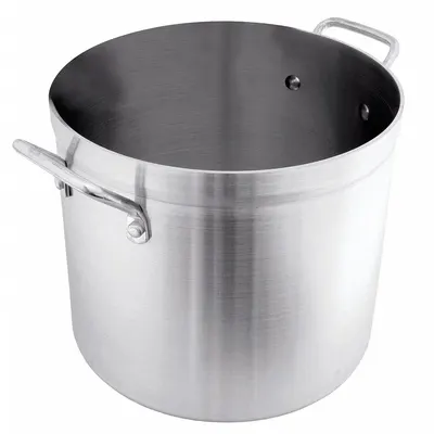 CRESTWARE Stock Pot: 160 qt Capacity, Aluminum, 5.5 mm Gauge, NSF Certified - Stock Pots