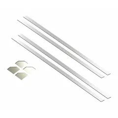This clear acrylic mirror installation kit with a mirror finish and square corners is used for framing mirrors or as a component in LED shelf assemblies. It measures 60 inches wide, 1/8 inch deep, and is not lighted.
