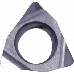 Trigon (W) indexable turning insert made from PVD carbide. Used for finishing and semi-finishing operations on CNC lathes, including turning, facing, and profiling of steels and stainless steels.