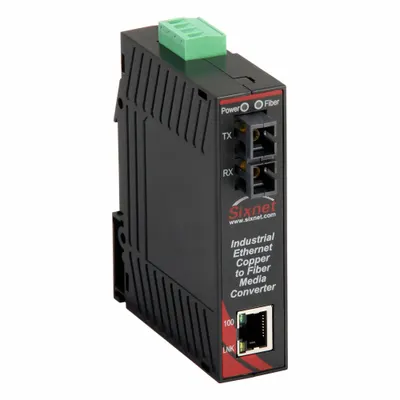 RED LION Media Converter: Unmanaged, DIN Rail, 2 Ports, RJ45, 100 Base-FX/10/100 Base-TX - Ethernet Converters