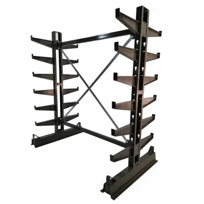 JARKE Cantilever Rack: Starter, Medium-Duty, 80 1/2 in x 45 in x 84 in, Straight Arm - Medium-Duty Keyhole-Slot Cantilever Rack Kits