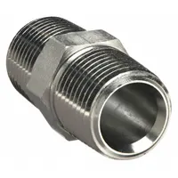 PARKER Metal Pipe Straight: Straight, Carbon Steel, 1/4 in x 1/4 in, 8,000 psi (MPN 4-4 MHN-S)