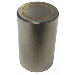 Encased cylindrical alnico magnet with 3/8 in outside diameter, 0.62 in thickness, and 1.5 lbf maximum pull force. Suitable for holding, positioning, and retrieving ferrous parts in confined spaces during industrial maintenance, assembly, and material handling.