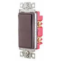 BRYANT Wall Switch: Rocker Switch, 4-Way, Maintained, Brown, 120/277V AC, 20 A (MPN 9904)