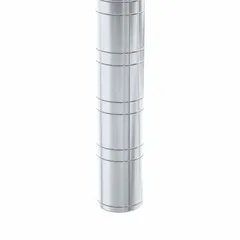 Vertical support post for aluminum open metal shelving systems. Constructed from 6-gauge steel with an unfinished silver finish. Measures 84 inches in length. Used in industrial storage applications such as warehouses, workshops, and garages to create shelving units for organizing tools, parts, and materials.