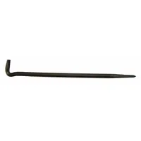 This rolling-head pry bar features a chisel end for prying and separating materials. With a 22 in overall length and 3/4 in bar width, it provides leverage for heavy-duty prying tasks in construction, maintenance, and metalworking. The bar has a 5 in end width and no nail slots, designed to ASME standards