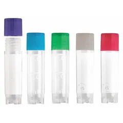 Cryogenic Vial, Polypropylene, 2 mL, Assorted, Sterile, Self-Standing, 12 mm Neck, External Thread, with Closure