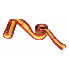 Nylon wheel chock strap kit in orange, 1/8 in height and 3 ft length. Used to secure wheel chocks to vehicles or fixed points during loading or parking, enhancing safety at loading docks and warehouses.