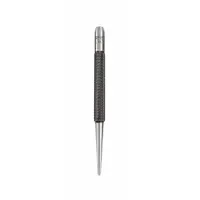 Center Punch: 5/64 in Tip Size, Round, 4 in Overall Lg, 1 1/2 in Taper Lg, Knurled Grip, Box, 117A