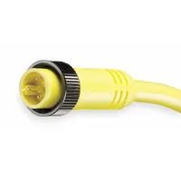 Cordset: 7/8"-16 Male Straight x Bare Wire, 3 Pins, Yellow, PVC, 12 ft Cable Lg, 16 AWG Wire Size (MPN 103002A01F120)