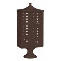 Cluster Box Unit: CBU, 18 Doors, Horizontal, 71 3/4 in H x 31 in W x 18 1/2 in D, Pedestal Mounting (MPN 3316R-BRZ-U)