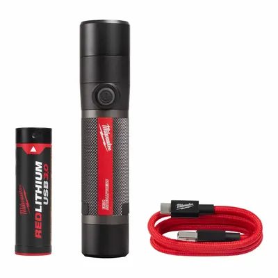 MILWAUKEE Cordless Flashlight: Rechargeable, 800 lm, 2.5 hr Run Time at Max. Brightness - Rechargeable Flashlights