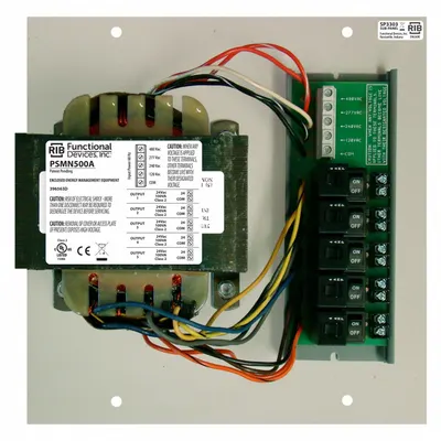FUNCTIONAL DEVICES INC / RIB Class 2 Power Supply: 500 VA Power Rating, 24V AC - Enclosed & Panel Mounted Class 2 Transformers