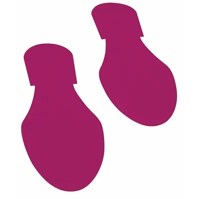 MIGHTY LINE Floor Marking Tape: Footprint, Solid, Purple, No Legend, 3 1/2 in x 9 1/2 in - Footprint-Shaped Floor Marking Tape