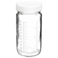 WHEATON Storage Bottle: 125 mL, 48-400 mm, Colorless, 24 Bottles, 52 mm Body Dia, Soda Lime Glass (MPN W216968)