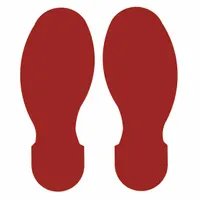Floor Marking Tape: Footprint, Solid, Red, No Legend, 3 1/2 in x 10 in, 8 mil Tape Thick, 10 PK (MPN 104406)