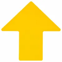 Floor Marking Tape: Arrow, Solid, Yellow, 4 in x 10 in, 0.008 in Tape Thick, Brady, 25 PK (MPN 175657)