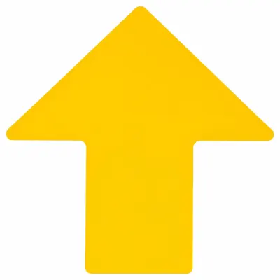 BRADY Floor Marking Tape: Arrow, Solid, Yellow, 4 in x 10 in, 0.008 in Tape Thick - Arrow-Shaped Floor Marking Tape