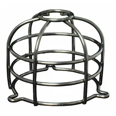 Silver stainless steel dome guard for indoor use. Surface mount design with waterproof construction. Overall depth 4 1/2 in, overall length 3 9/16 in. Compatible with FEDERAL SIGNAL SLM450 alarm.