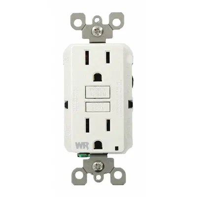 LEVITON GFI Receptacle: Decorator Duplex, 5-15, White, GFCI, 125V AC, 15 A - General Purpose Receptacles