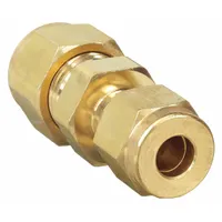PARKER Compression Fitting Union: 1/4 in OD x 1/8 in OD Size, Compression x Compression, Brass (MPN 4-2 HBZ-B)