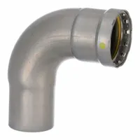 VIEGA MEGAPRESS Crimp Elbow Fitting: 2 in Pipe x 2 in CTS Size, Press-fit x FTG, Carbon Steel, HNBR (MPN 26076)