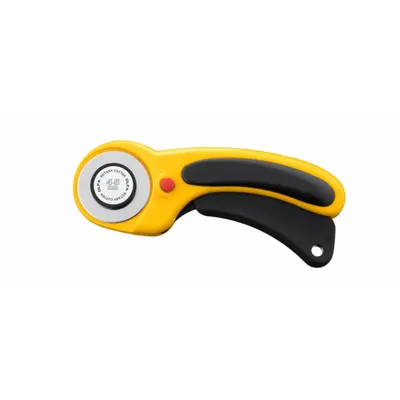 OLFA Deluxe Rotary Cutter: Straight, 1 3/4 in Blade Dia, Tungsten - Retracting Blade Rotary Cutters