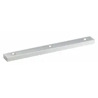 Aluminum filler plate measuring 22 inches long, 1 1/4 inches wide, and 1/2 inch high. Designed for use with DYNALOCK Model 3002. Used to fill gaps in mounting rails or enclosures in industrial control panels and electrical installations