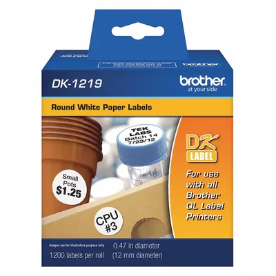 Brother DK1219 direct thermal precut label roll contains 1,200 labels - Brother Direct Thermal Precut Label Rolls